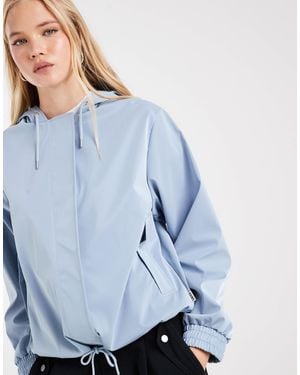 Rains X Asos Exclusive 18040 String Waterproof Hooded Jacket - Blue