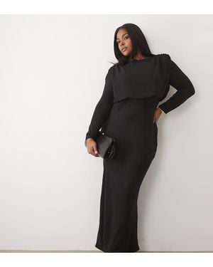 ASOS Asos Design Curve Modesty Batwing Maxi Dress - Black