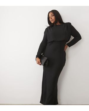 ASOS Asos Design Curve Modeste Batwing Maxi Jurk - Zwart