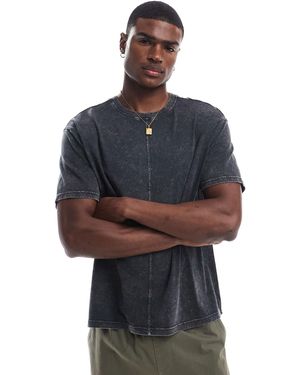 Another Influence Acid Wash Seam Detail T-Shirt - Blue