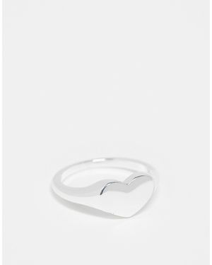 Pieces Plus Pieces curve – herzförmiger siegelring, beschichtet mit sterling - Weiß