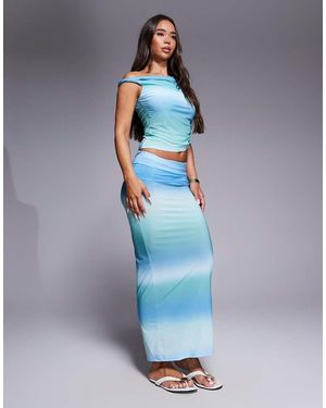 ASOS Slinky Maxi Skirt - Blue
