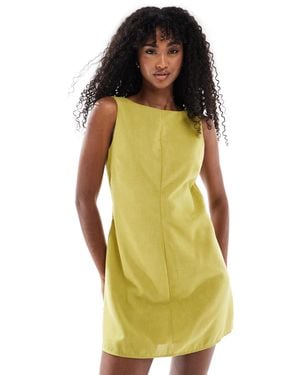 Vero Moda Tailored Open Back Mini Dress - Yellow