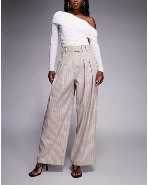 River Island High Waisted Wide Leg Tailored Trousers - Purple