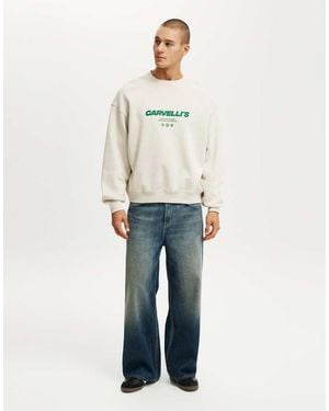 Cotton On Cotton On Box Fit Graphic Crew Jumper - Natural