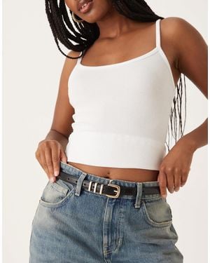 ASOS – schmaler taillen- und hüftgürtel - Weiß