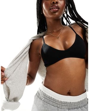 Cotton On – nahtloses, wattiertes triangel-bustier - Braun