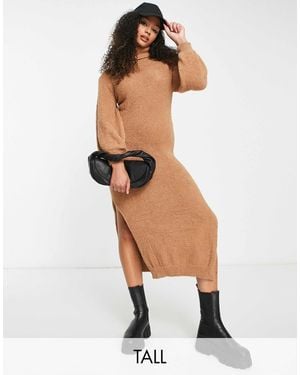 Missguided Sweater Dress With Side Split - White