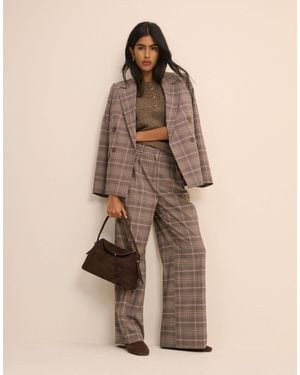 Nobody's Child Tailored Wide Leg Suit Pants - Natural