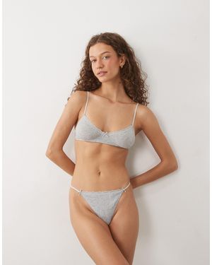 Cotton On Brassière et string en maille pointelle - Neutre