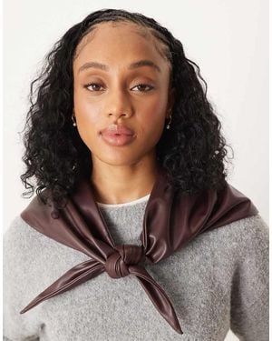 ASOS Faux Leather Triangle Scarf - Grey