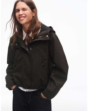 Bershka Technical Jacket With Water-resistant & Winter-resistant Hood - Black