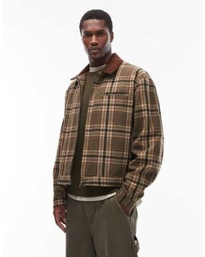 ASOS Check Workwear Jacket - Natural