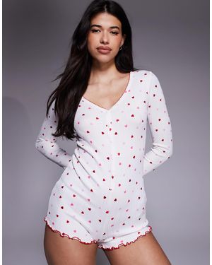Boux Avenue Heart Rib Playsuit - Gray
