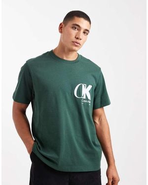 Calvin Klein Large Chest Logo T-Shirt - Green