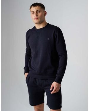 French Connection Cotton Blend Sweatshirt And Shorts Co Ord Set - Blue