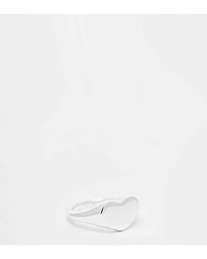 Pieces 18K Vergulde Hartvormige Zegelring - Wit