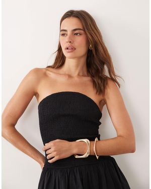 Cotton On Shirred Bandeau Mini Dress - Black