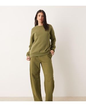 ASOS Joggers Caquis De Pernera Barrel Con Interior Cepillado De Asos Design Tall-Verde