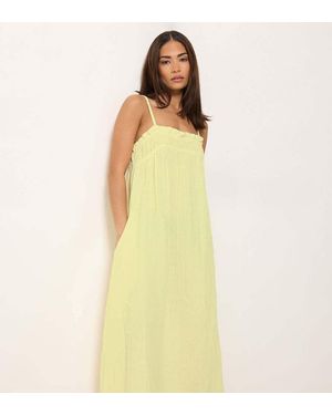 PixieGirl Petite Cheesecloth Maxi Dress - Yellow