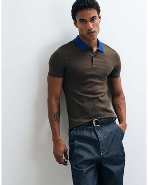 ASOS Muscle Fit Polo With Contrast Collar - Brown