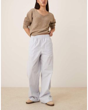 Calvin Klein Pantaloni A Righe Con Vita Elasticizzata - Neutro