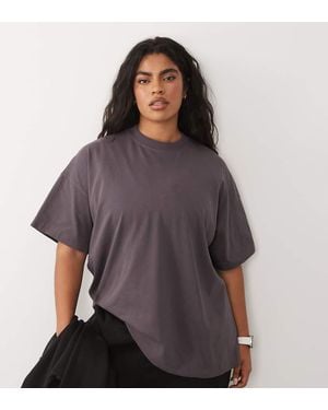 4505 Curve Icon Heavyweight Cotton Oversized T-shirt With Quick Dry Finish - Purple