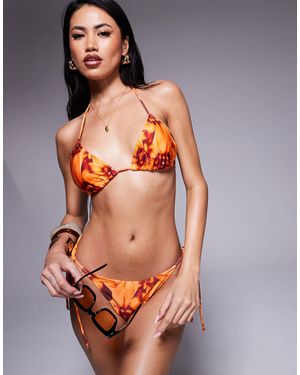 Candypants Tie Dye Triangle Bikini Top - Orange