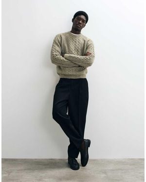 Mango Cable Knit Jumper - White