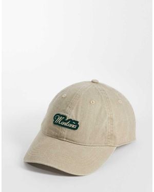 ASOS Montana Embroidered Cap - Natural