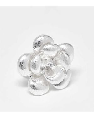ASOS Asos Design Curve Statement Flower Ring - White