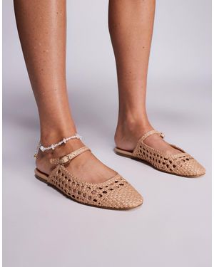 Steve Madden – glennie – flache mules aus gewebtem bast - Pink