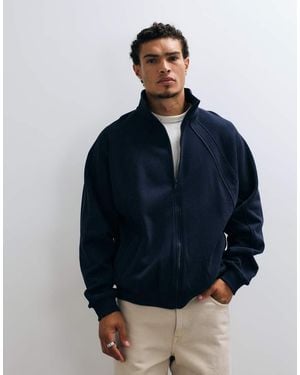 Collusion Boxy Top Met Opstaande Boord - Blauw