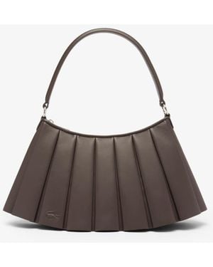 Lacoste Lenglen Medium Leather Logo Bag - Brown