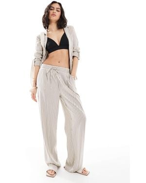 Vero Moda Mix And Match Linen Touch Wide Leg Trouser Co-ord - White