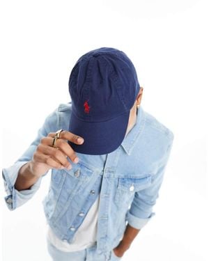 Polo Ralph Lauren Baseball Cap With Red Player Logo - Blue