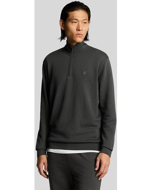 Lyle & Scott Superfine Cotton 1/4 Zip Sweatshirt - Black