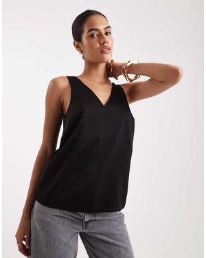New Look Satin Cami Top - Black