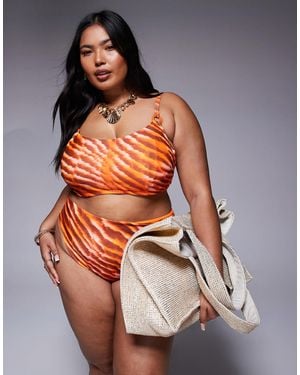 ASOS Asos Design Curve Charlie Bikini Top With Hidden Underwire - Orange
