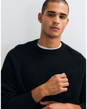 ASOS Oversize-strickpullover mit fisherman-rippstrick - Schwarz