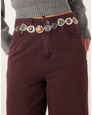 ASOS Mixed Resin Chain Belt - Purple