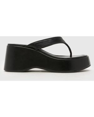 schuh Tonio Flatform Toe Thong Sandal - Black