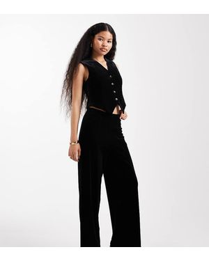 Vero Moda Seam Front Tailored Velvet Co-ord - Black