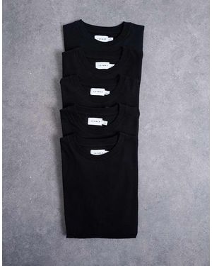 TOPMAN 5 Pack Classic Fit T-shirt - Black