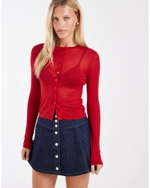 ASOS Transparenter cardigan - Rot