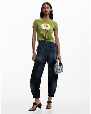 Desigual Fitted Daisy T-Shirt - Green