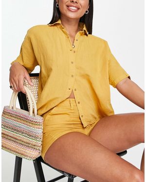 Rip Curl Rip curl – summer palm – strandhemd - Gelb