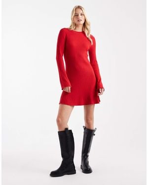 ONLY Mini Knitted Skater Dress - Red