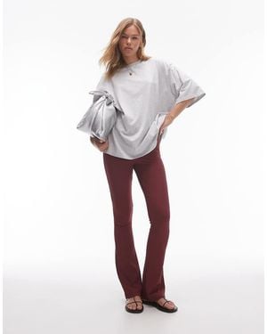 TOPSHOP Skinny Rib Flare - White