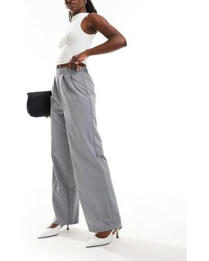 New Look Wide Leg Pull On Trousers - Grey